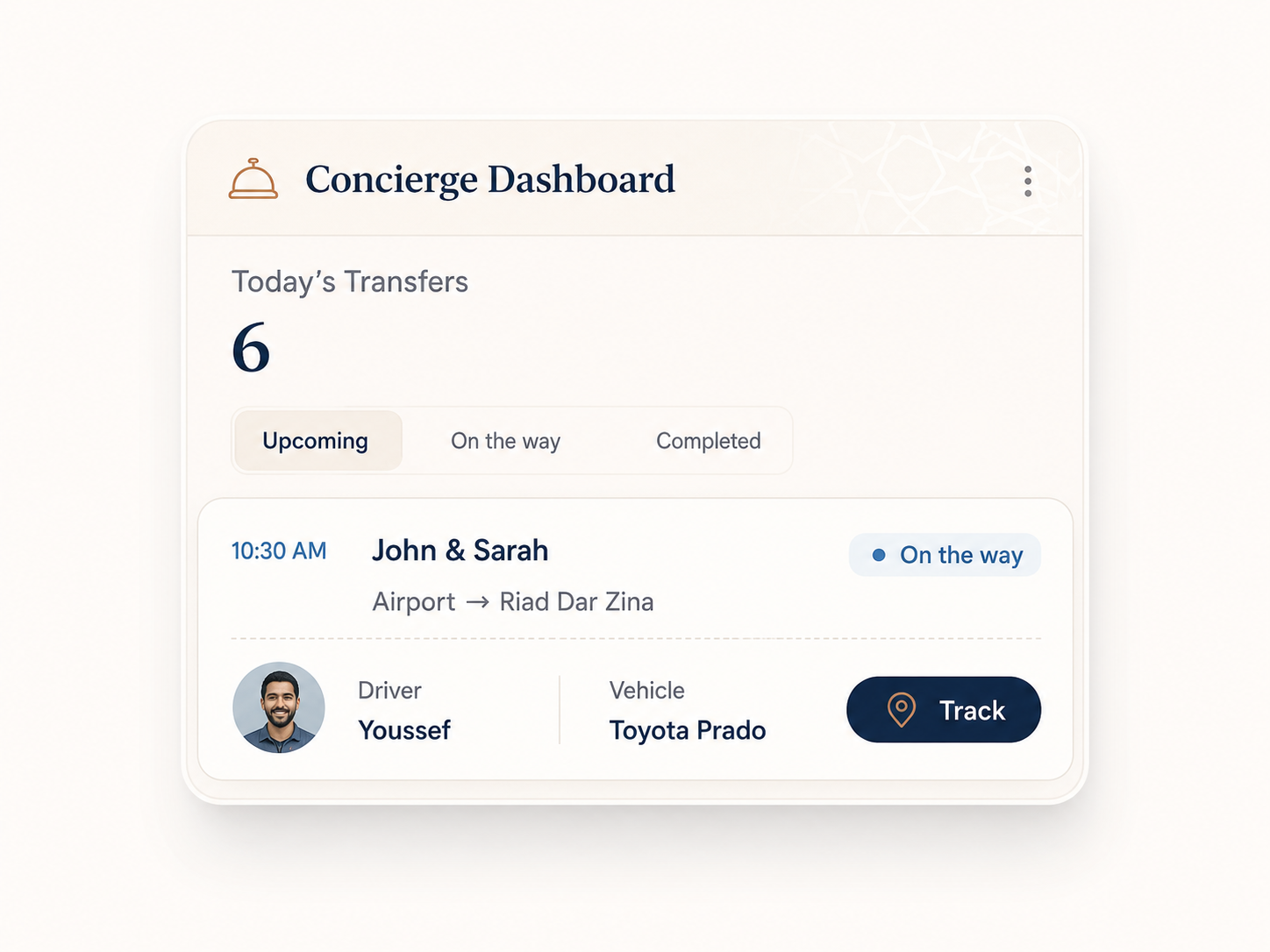 Concierge dashboard preview