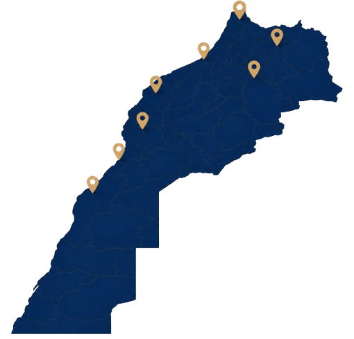 Morocco map with MoroRide cities